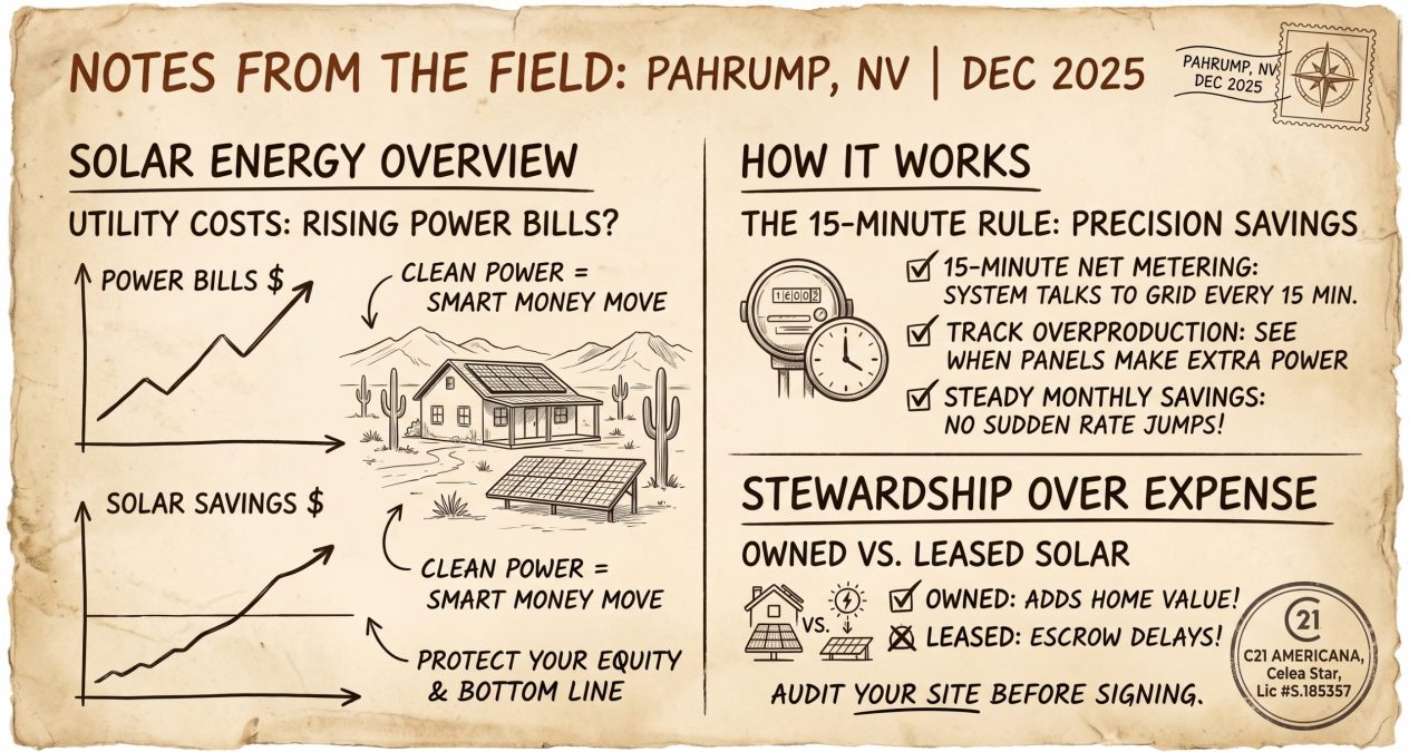 Notes from the Field: Auditing Pahrump solar value, 15-minute net metering, and owned vs. leased energy options